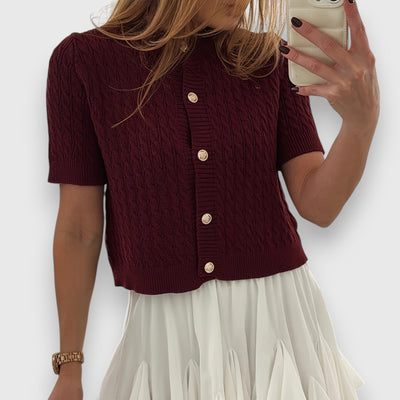 Élodie – Cardigan court à boutons