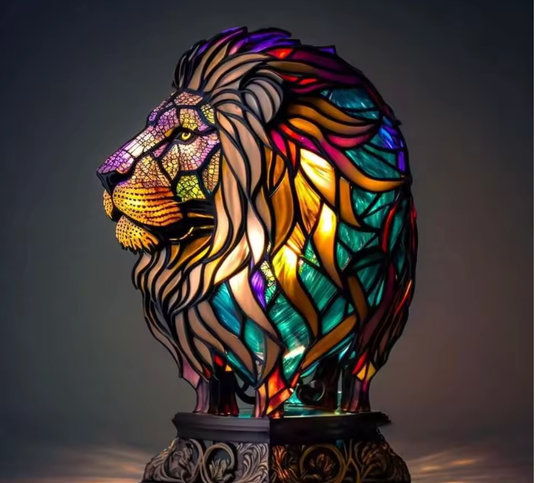 Léon - Lampe en Vitraux