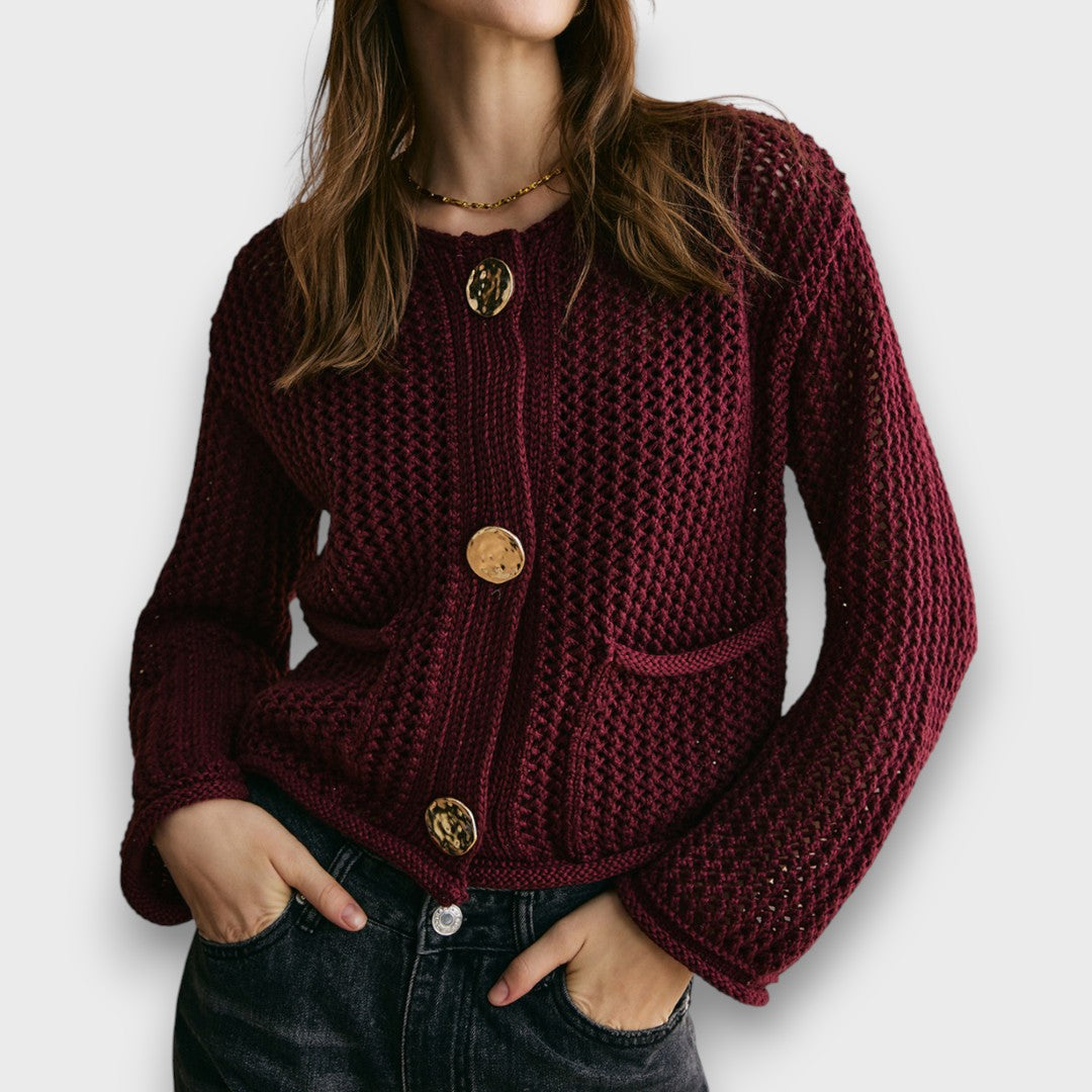 Zoé – Cardigan bordeaux
