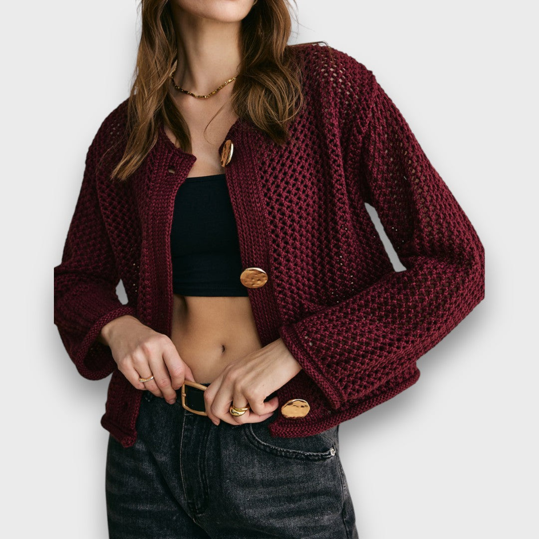 Zoé – Cardigan bordeaux