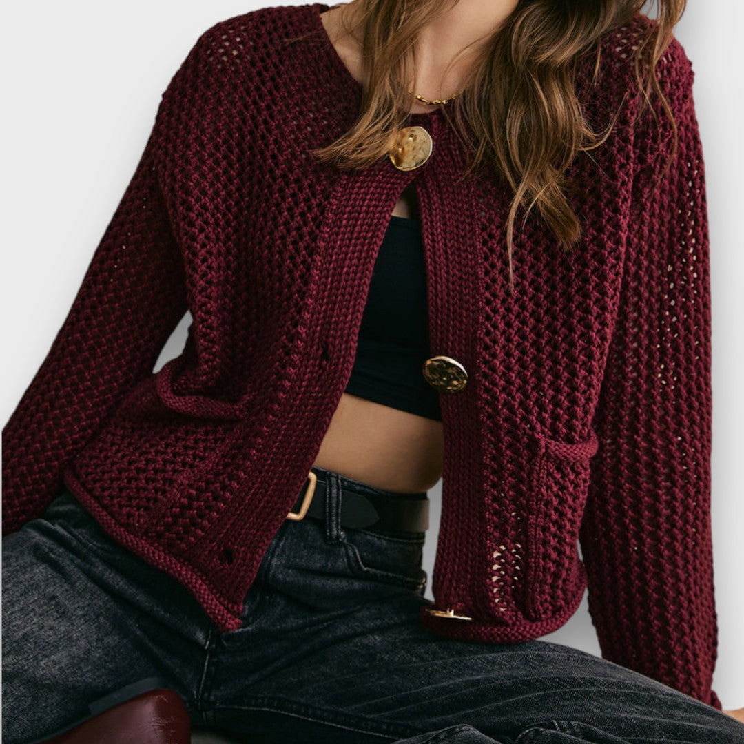 Zoé – Cardigan bordeaux
