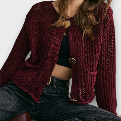 Zoé – Cardigan bordeaux