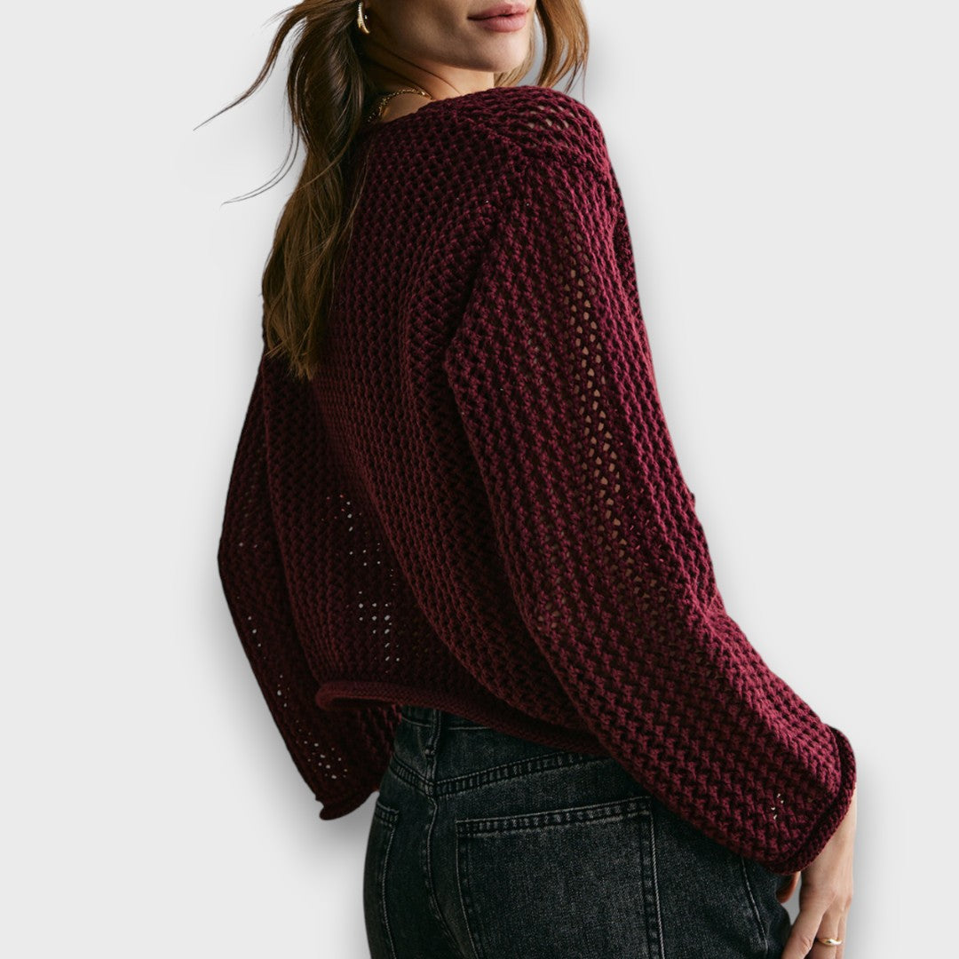 Zoé – Cardigan bordeaux