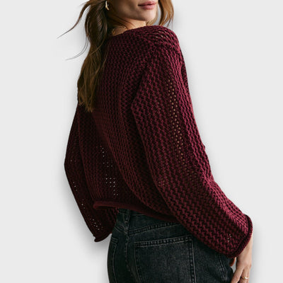 Zoé – Cardigan bordeaux