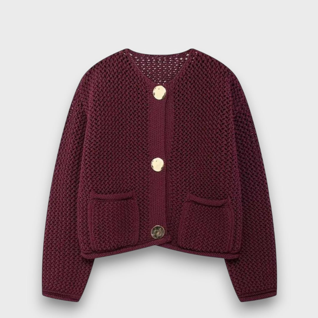 Zoé – Cardigan bordeaux