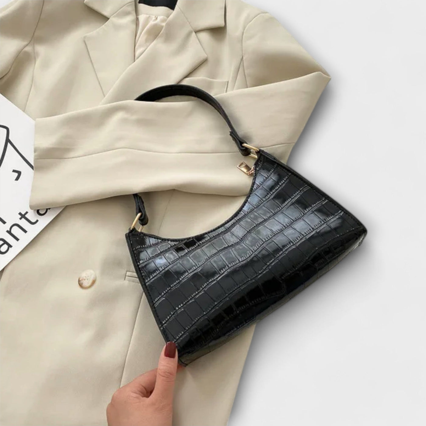 Romane - Sac en cuir brillant