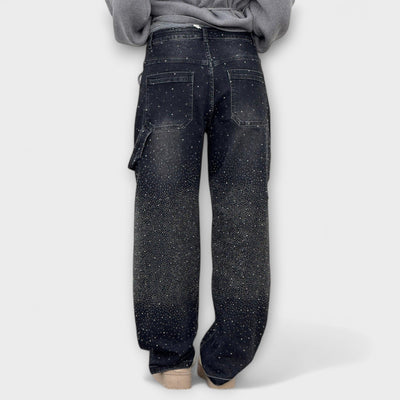 Clara - Jean style charpentier en denim ballon