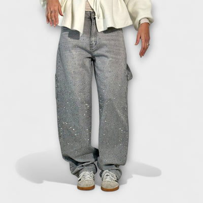 Clara - Jean style charpentier en denim ballon