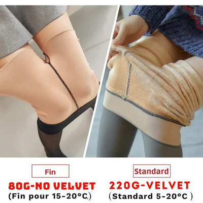 Collant chaud effet translucide push-up hiver