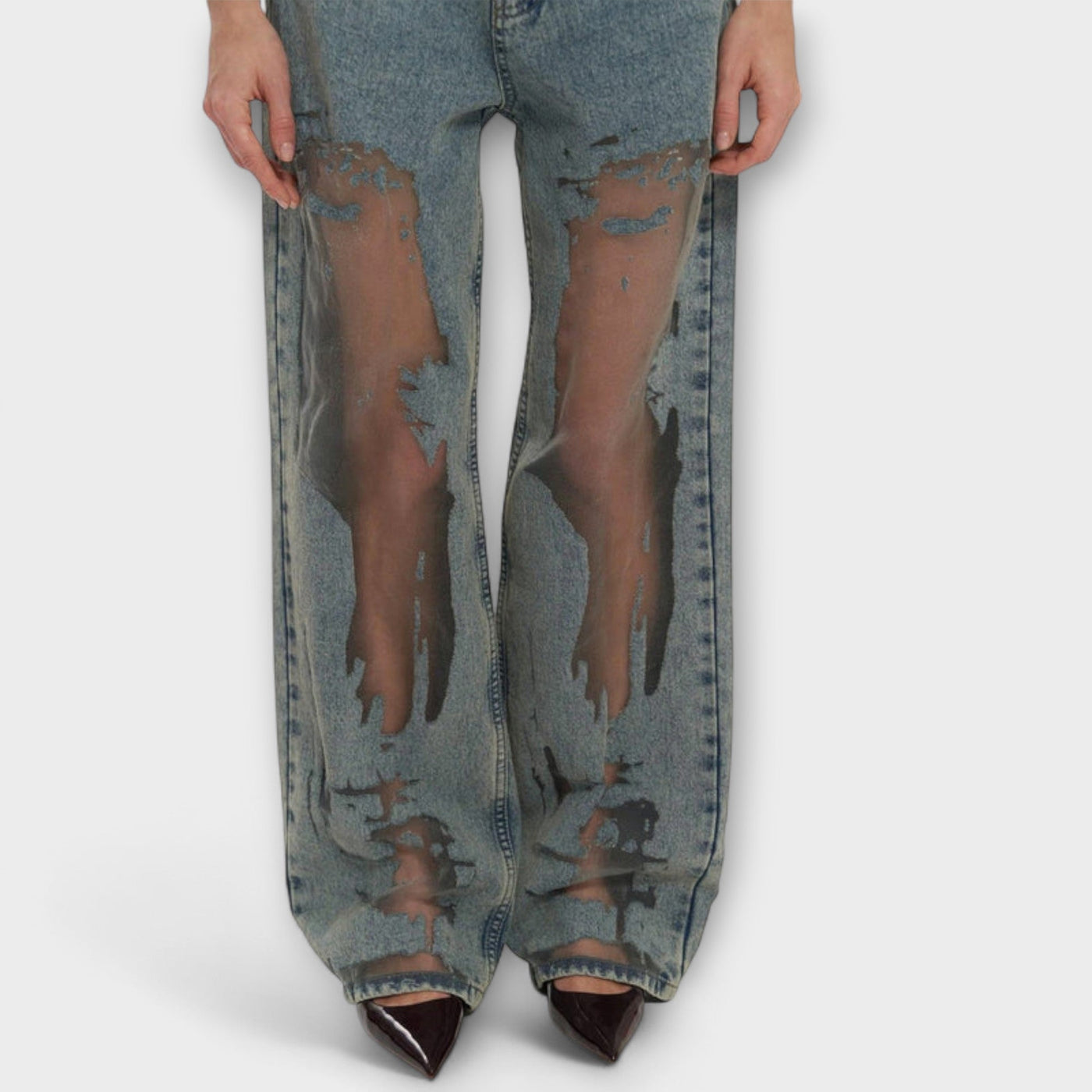 Rayne - Jean bleu transparent en denim Trixie