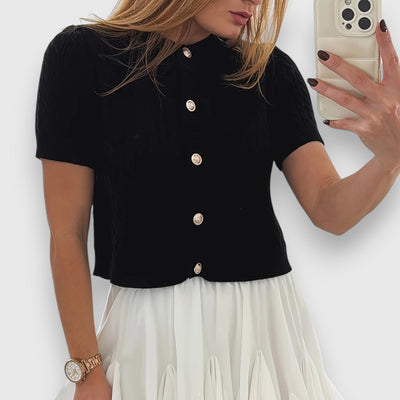 Élodie – Cardigan court à boutons